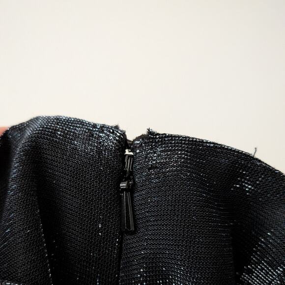 Vintage Jump Prom Dress Maxi Ball Gown 4 Blue Black Y2K Metallic Princess Goth - Picture 7 of 14